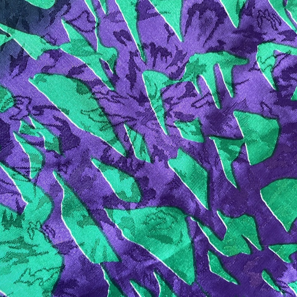 Handmade silky abstract geometric vibrant jewel tone midi skirt S/M/L - Picture 10 of 11